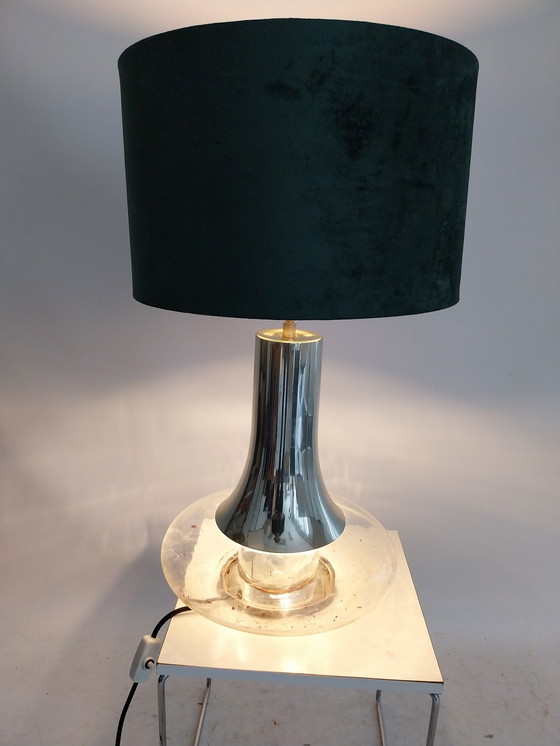 Image 1 of 1x doria Table lamp in glass and chrome