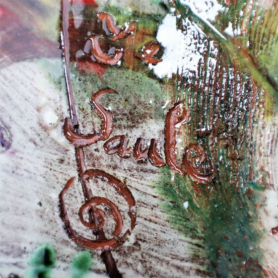 Image 1 of Vintage "graffiti Jazz" ceramic vase by Basile, 1990