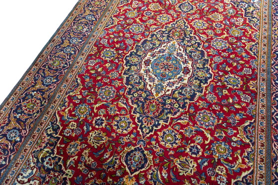 Image 1 of Alfombra oriental Keshan roja anudada a mano – 298 x 196 cm