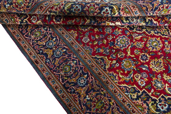 Image 1 of Alfombra oriental Keshan roja anudada a mano – 298 x 196 cm