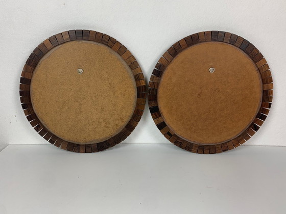 Image 1 of 2x Danish Teak Rosewood Cube Mirrors, 1960s