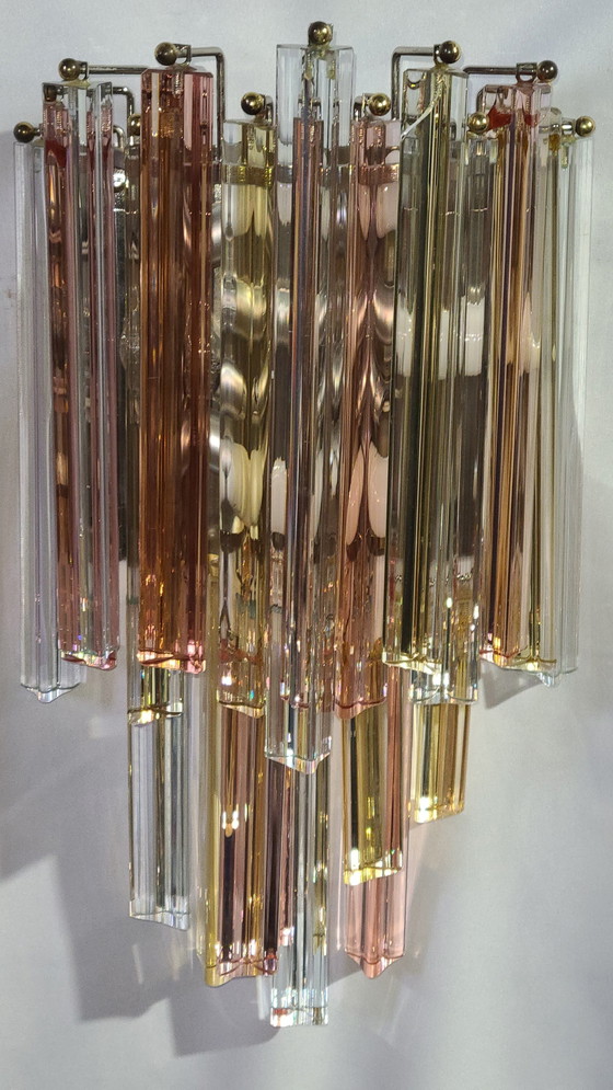 Image 1 of Pair Of Murano Wall Lights By Venini