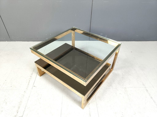 Vintage Two Tier Belgochrom 23Kt Coffee Table, 1970S