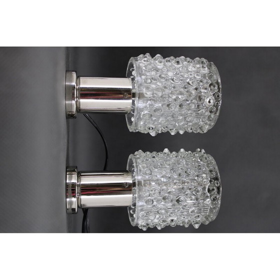 Image 1 of Pair of vintage glass table lamps by Kamenicky Senov, Czechoslovakia 1970