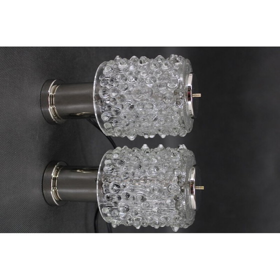 Image 1 of Pair of vintage glass table lamps by Kamenicky Senov, Czechoslovakia 1970