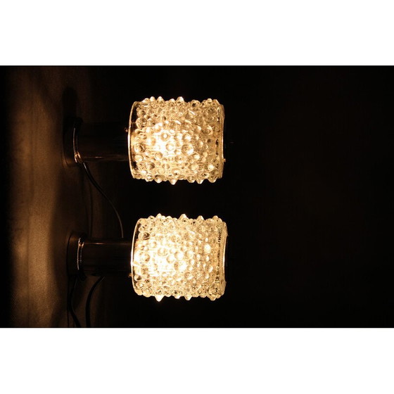 Image 1 of Pair of vintage glass table lamps by Kamenicky Senov, Czechoslovakia 1970