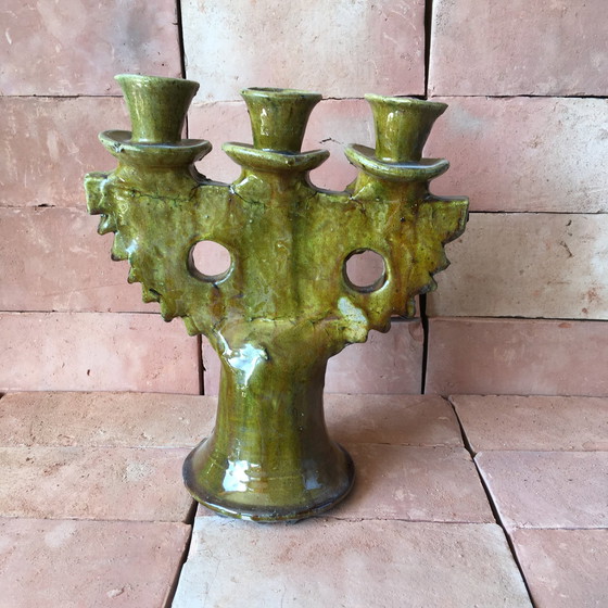 Image 1 of Tamegroute Pottery Candlestick