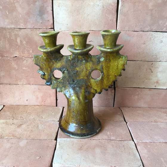 Image 1 of Tamegroute Pottery Candlestick