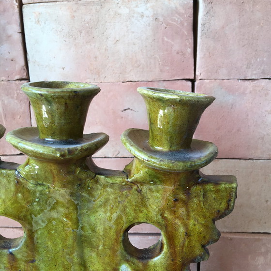 Image 1 of Tamegroute Pottery Candlestick