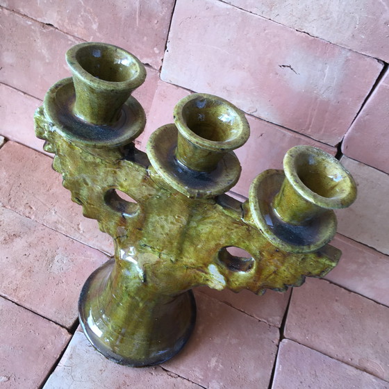 Image 1 of Tamegroute Pottery Candlestick