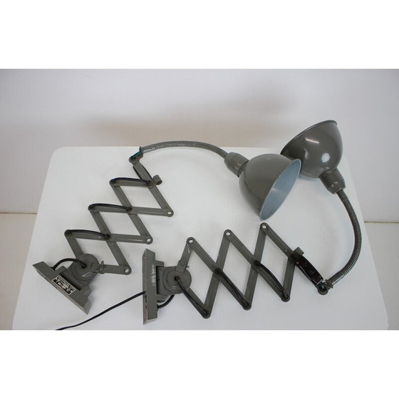 Image 1 of Pair of vintage metal wall lamps for Elektroinstala Děčín, Czechoslovakia 1950