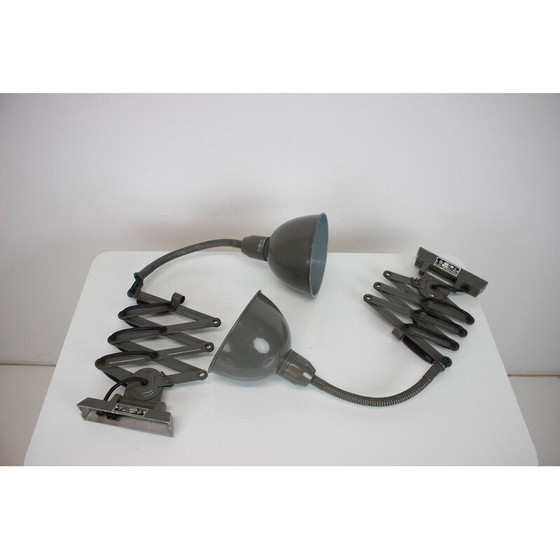 Image 1 of Pair of vintage metal wall lamps for Elektroinstala Děčín, Czechoslovakia 1950