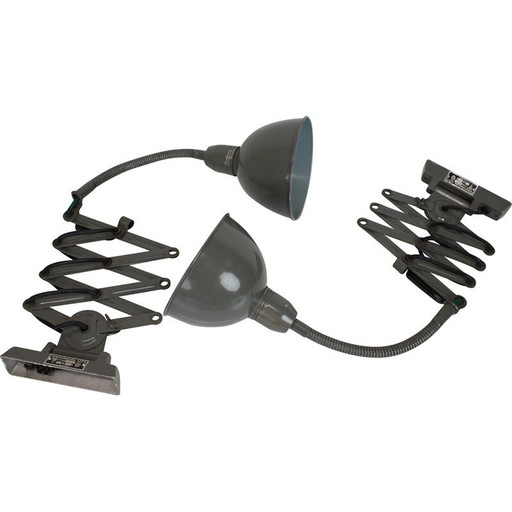 Pair of vintage metal wall lamps for Elektroinstala Děčín, Czechoslovakia 1950