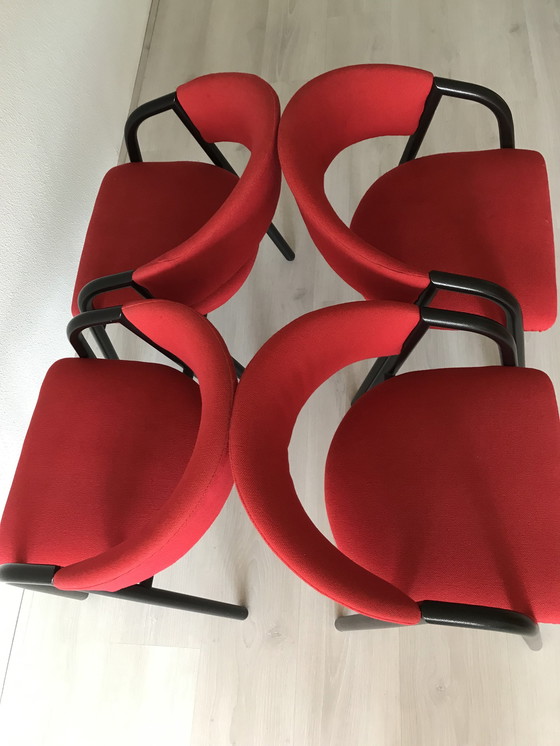 Image 1 of 4x Red dining chairs