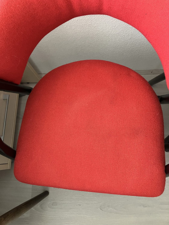 Image 1 of 4x Chaises de salle à manger rouges