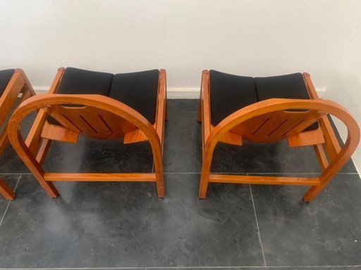 2x Baumann Argos Armchairs Black seats