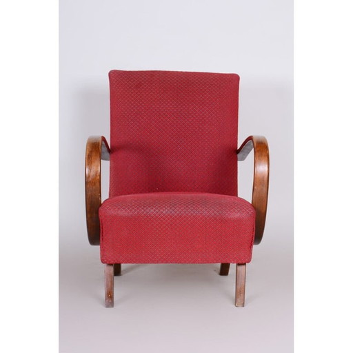Vintage red Art Deco armchair, 1930s
