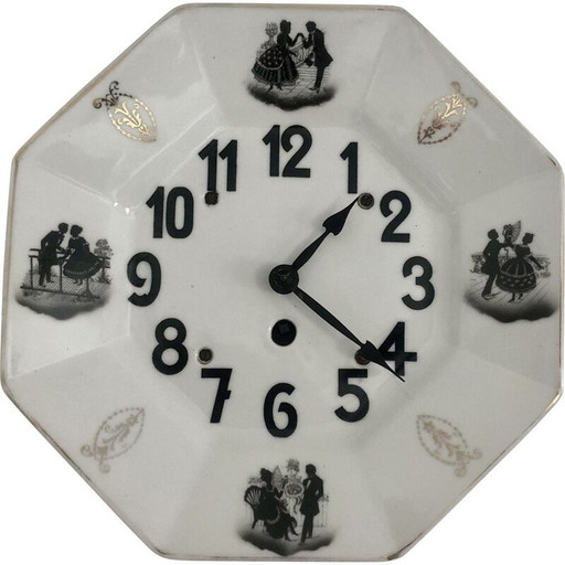 Vintage porcelain clock, Germany 1950