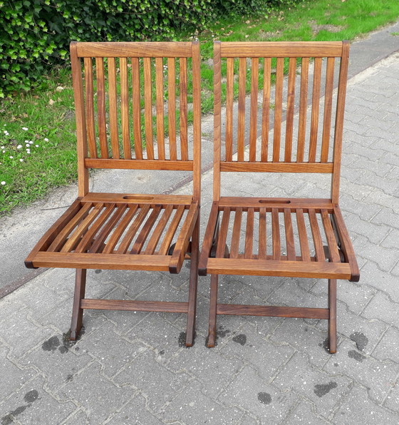 Image 1 of 2 Gloster Bristol England teak garden chairs, folding