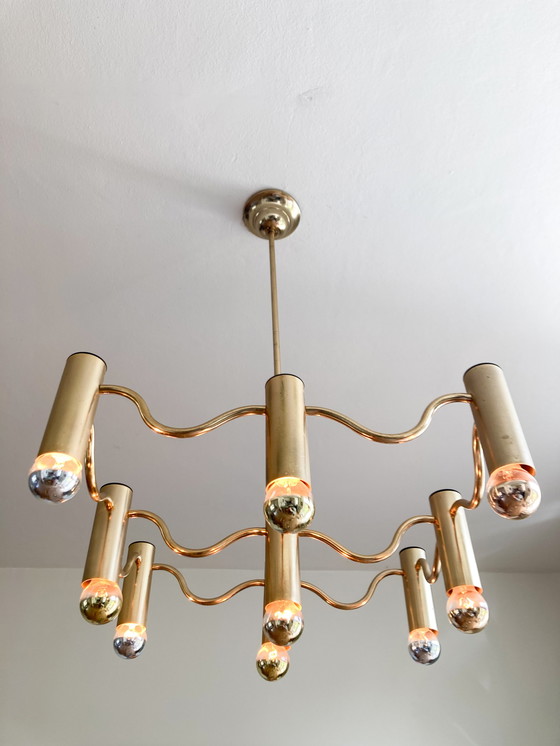 Image 1 of Gaetano Sciolari brass pendant lamp