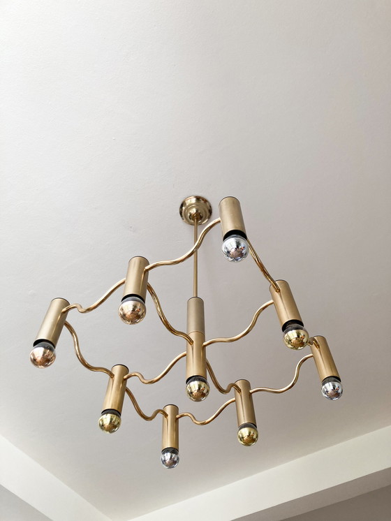 Image 1 of Gaetano Sciolari brass pendant lamp