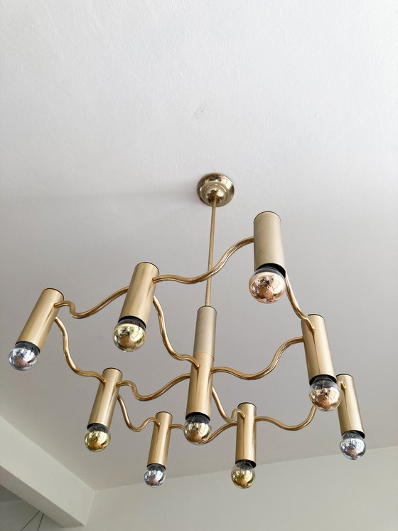 Image 1 of Gaetano Sciolari brass pendant lamp