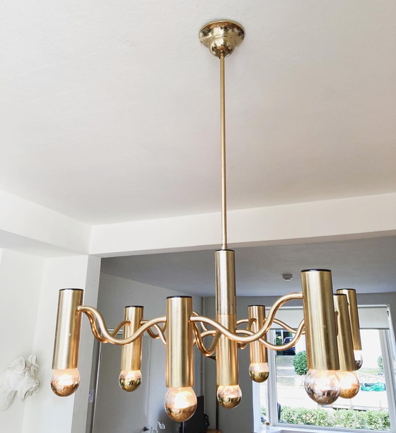 Image 1 of Gaetano Sciolari brass pendant lamp