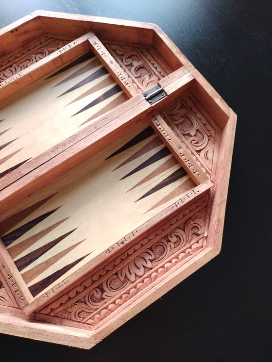 Image 1 of Balinese Wooden Chessboard And Blackgammon