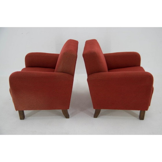 Image 1 of Pair of vintage Art Deco fabric armchairs by Halabala for UP Zavody, 1930