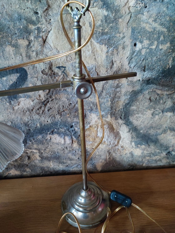 Image 1 of Bronze And Crystal Swivel Desk Lamp