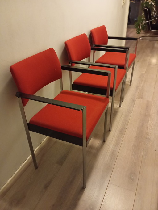 3X Ahrend Red Retro Chair