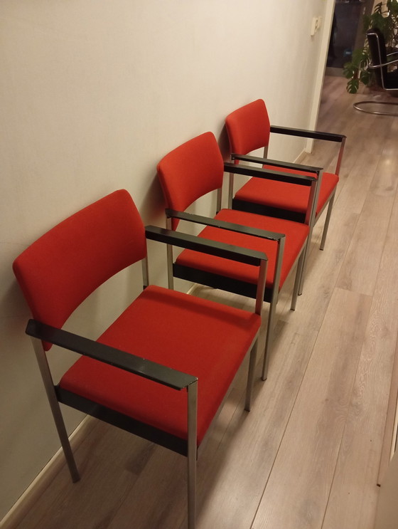 Image 1 of 3X Ahrend Red Retro Chair