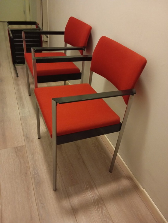 Image 1 of 3X Ahrend Red Retro Chair