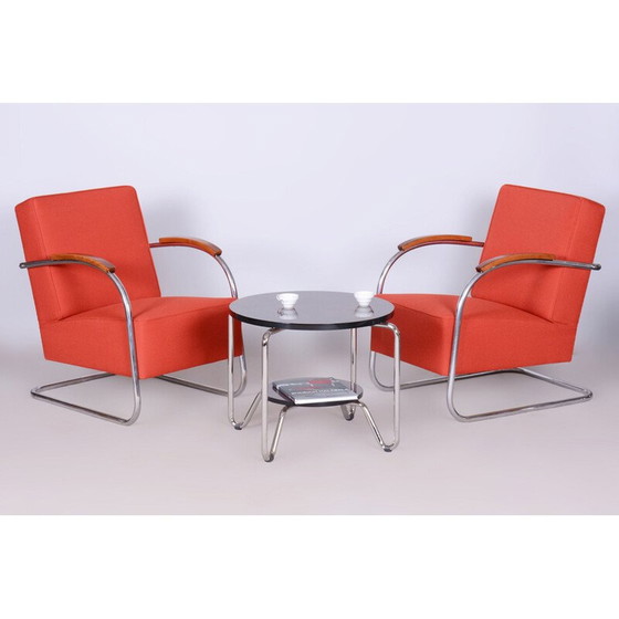 Image 1 of Pair of vintage Bauhaus armchairs in tubular steel by Mücke Melder, Czechoslovakia 1930