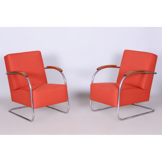 Image 1 of Pair of vintage Bauhaus armchairs in tubular steel by Mücke Melder, Czechoslovakia 1930