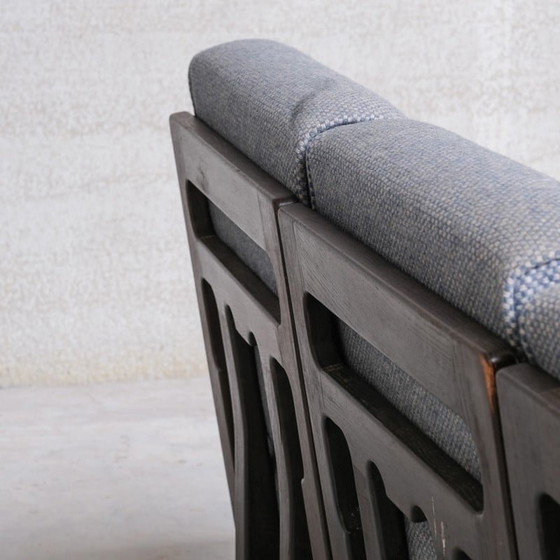 Image 1 of Vintage oakwood modular sofa by Guillerme et Chambron, France 1960s