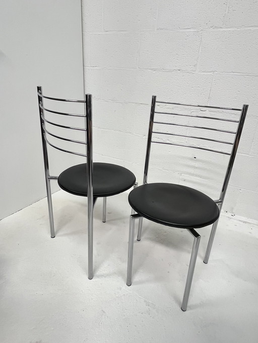 Set Of Two Chrome Memphis Chairs