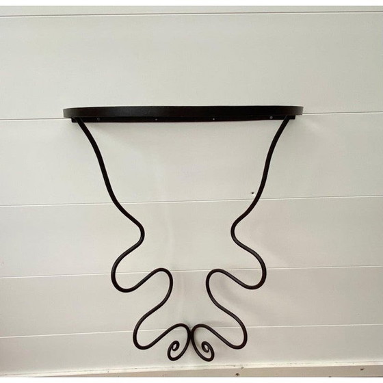 Image 1 of Vintage iron and glass console table by Durga