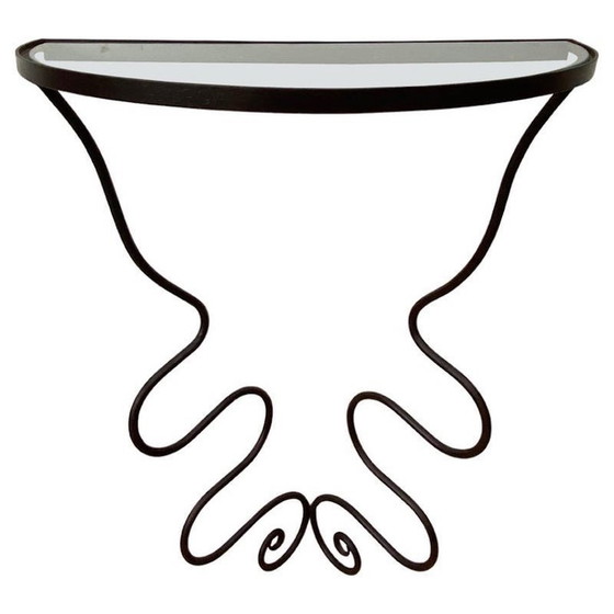 Image 1 of Vintage iron and glass console table by Durga