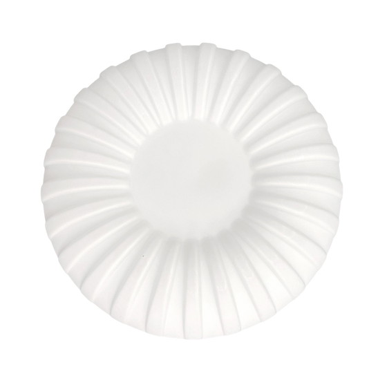 Image 1 of Single-Point Round Relief Milky White Glass Wall Lamp "Solarny", Elektroinstala Jilove Czechoslovakia, 1970S.