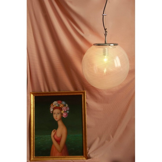 Image 1 of Vintage Ceiling Globe Lamp by Venini, Italy 1960s
