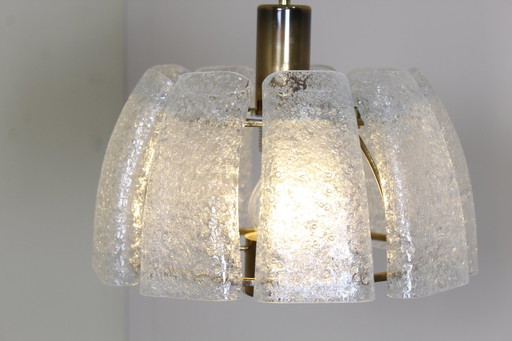 Vintage Pendant Lamp Doria - 1970s, Iceglass