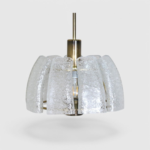 Vintage Pendant Lamp Doria - 1970s, Iceglass