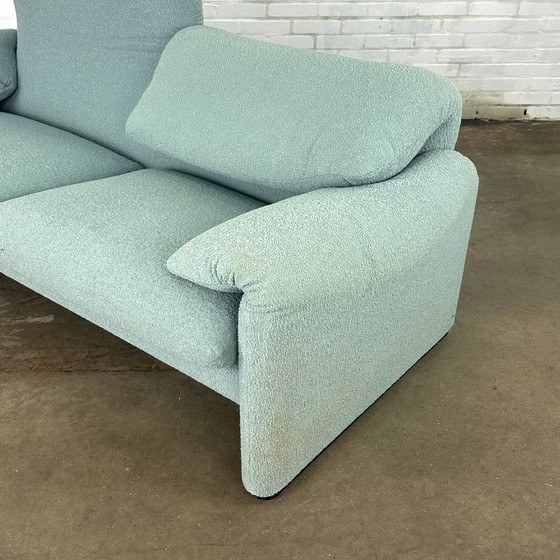 Image 1 of Turquoise Cassina Maralunga 2 Seat Sofa By Vico Magistretti