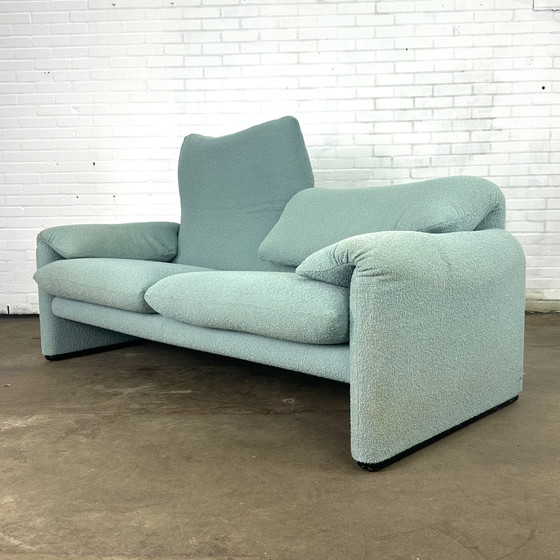 Image 1 of Turquoise Cassina Maralunga 2 Seat Sofa By Vico Magistretti