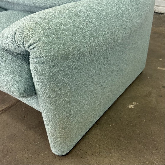 Image 1 of Turquoise Cassina Maralunga 2 Seat Sofa By Vico Magistretti