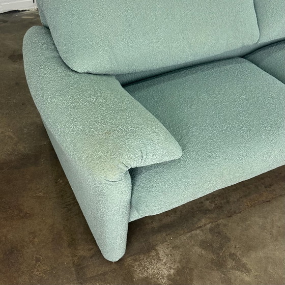 Image 1 of Turquoise Cassina Maralunga 2 Seat Sofa By Vico Magistretti