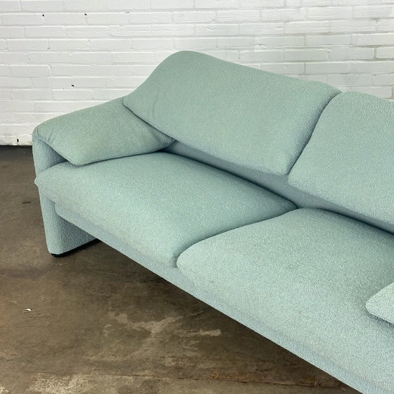 Image 1 of Turquoise Cassina Maralunga 2 Seat Sofa By Vico Magistretti