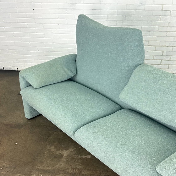 Image 1 of Turquoise Cassina Maralunga 2 Seat Sofa By Vico Magistretti