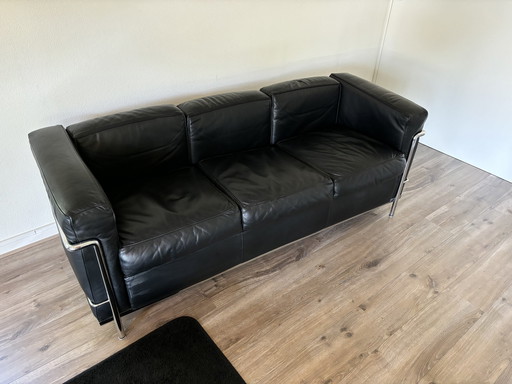 1x Cassina Lc2 Le Corbusier 3 seater sofa